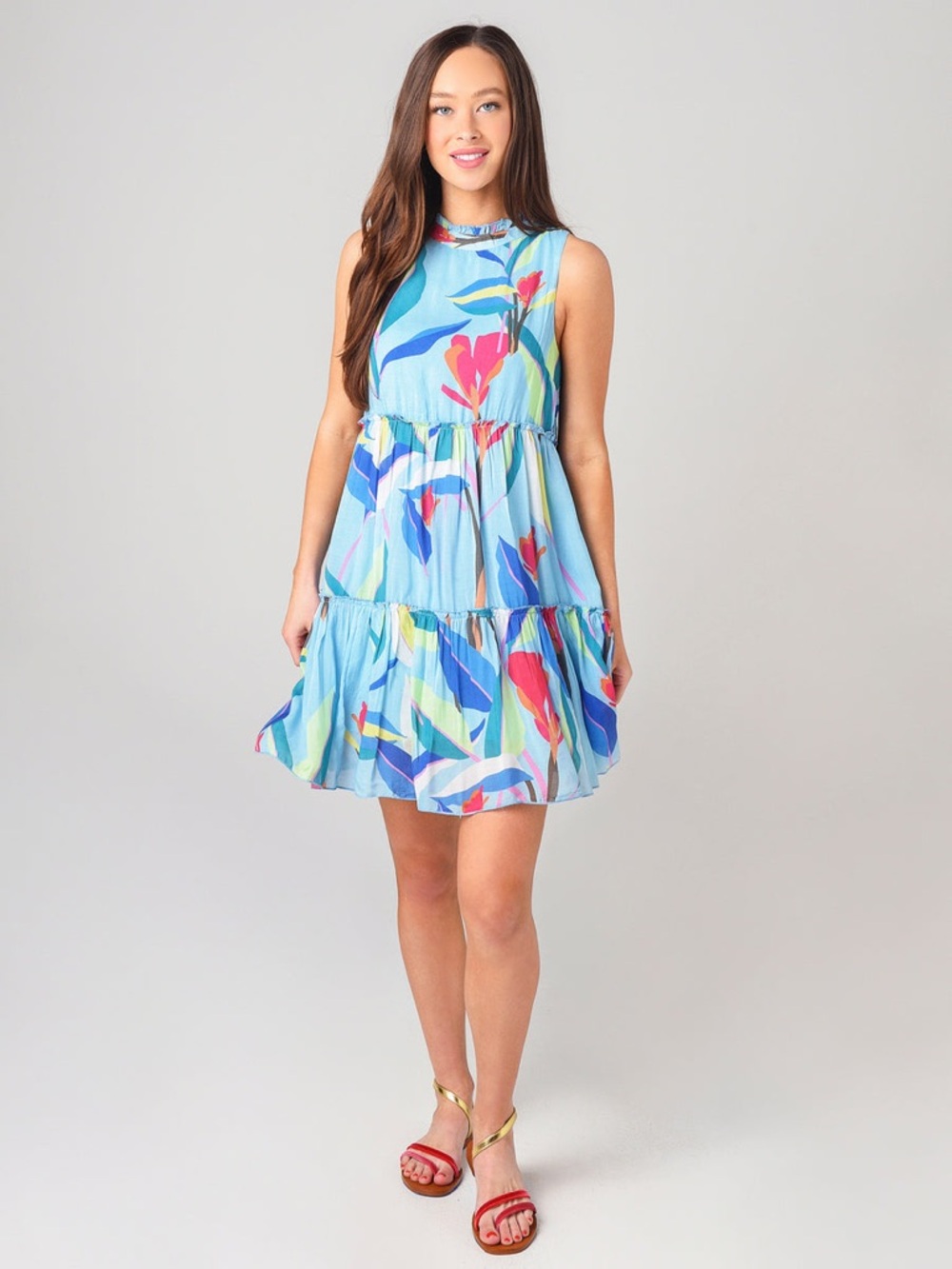 Oliphant. Ruffle Tiered Silk Blend Short Dress. Size XS.